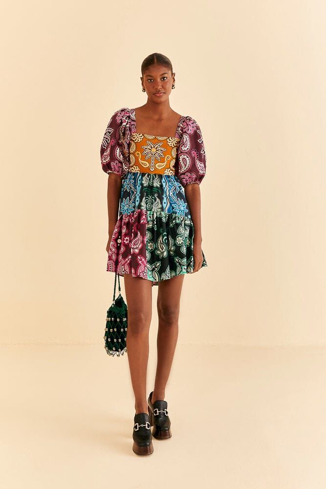 Multicolor Sweet Mermaids Short Sleeve Mini Dress sold by FARM Rio