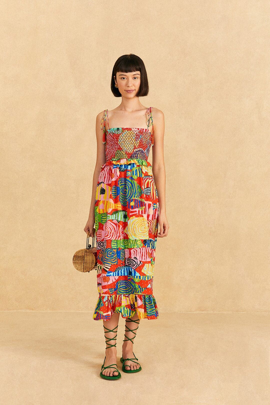 Red Striped Fishes Midi Dress sold by FARM Rio product image thumbnail 2