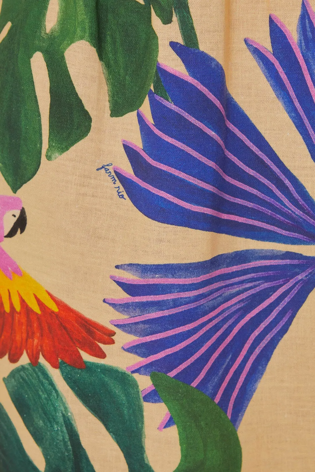 Sand Macaw Jungle V Neck Midi Dress sold by FARM Rio product image thumbnail 5