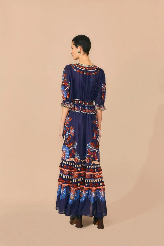 Blue Nature Beauty Short Sleeve Maxi Dress sold by FARM Rio product image thumbnail 4