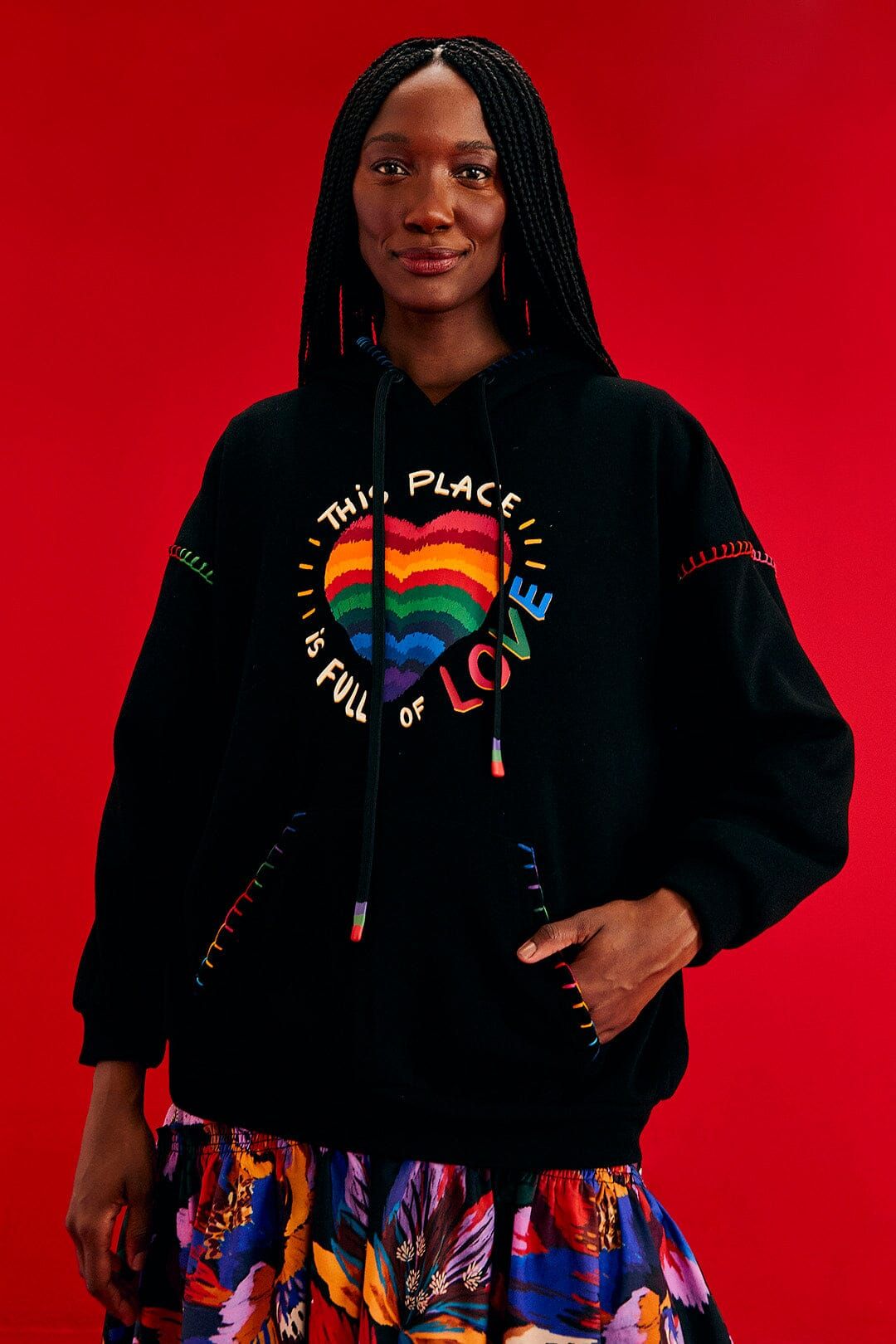 Black Full Of Love Sweatshirt sold by FARM Rio