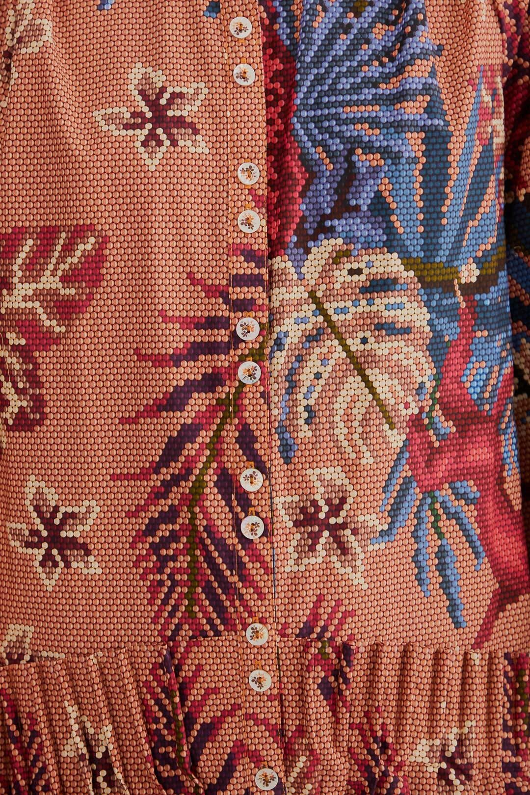 Pink Beaded Forest Long Sleeve Mini Dress sold by FARM Rio product image thumbnail 5