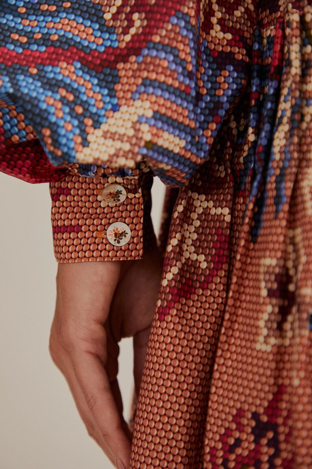 Pink Beaded Forest Long Sleeve Mini Dress sold by FARM Rio product image thumbnail 3