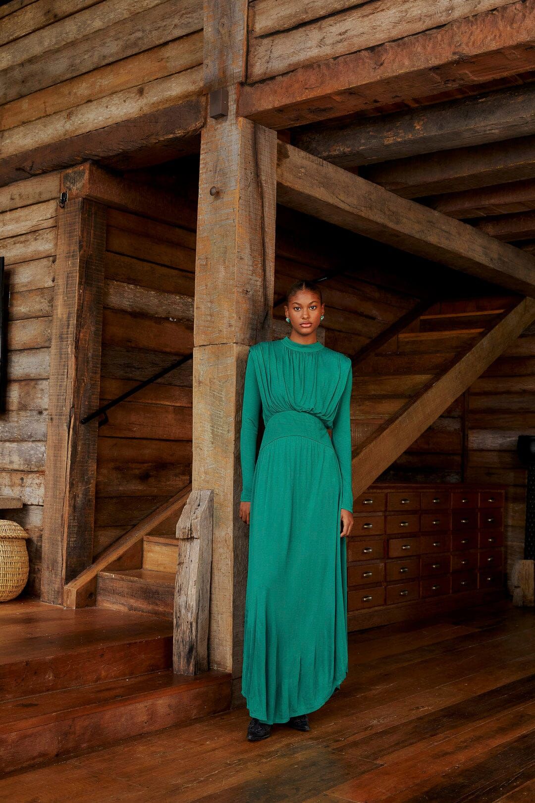 Emerald High Neck Maxi Dress sold by FARM Rio product image thumbnail 2