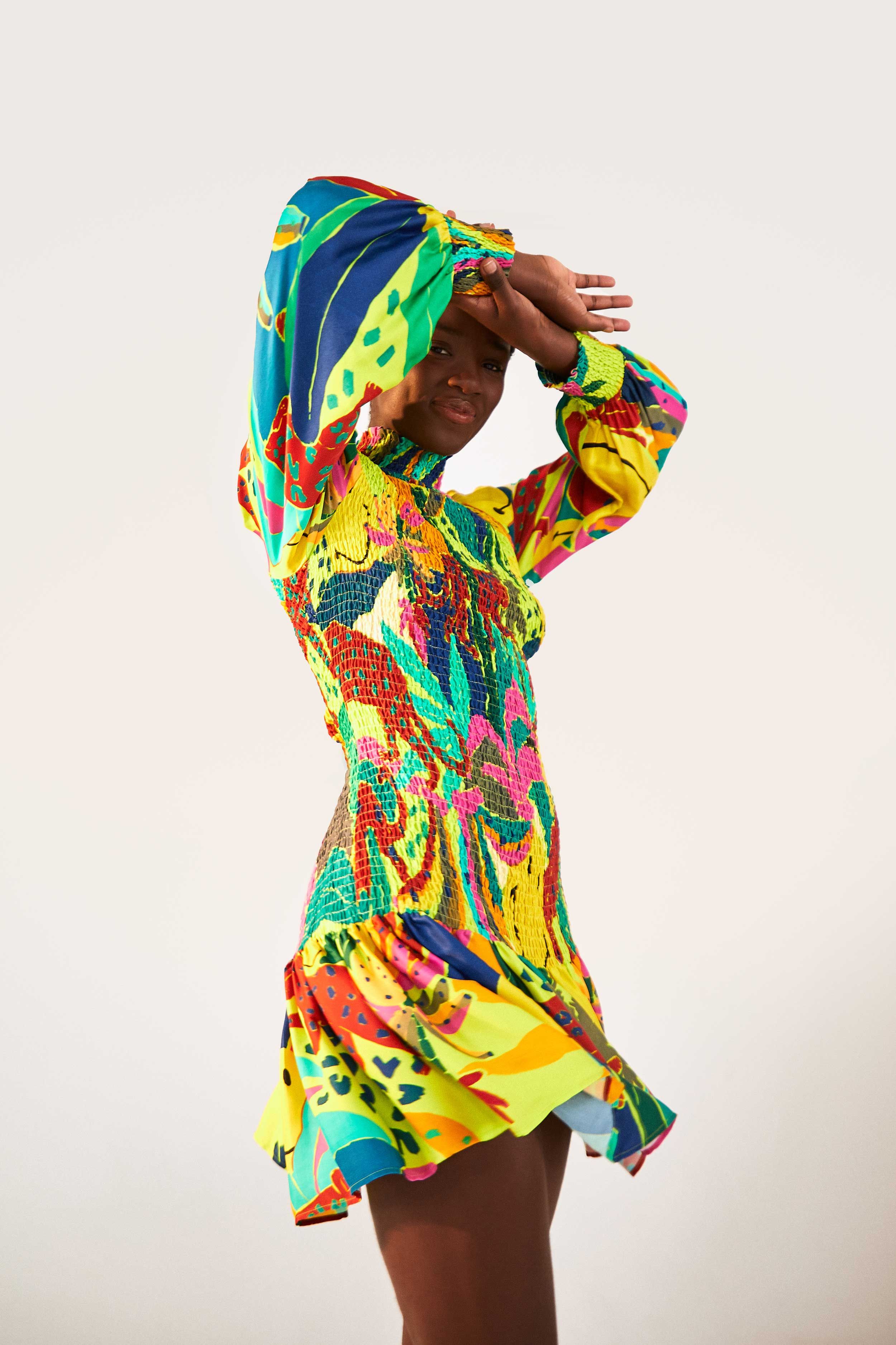 Leopards Jungle Smiley® Mini Dress sold by FARM Rio product image thumbnail 2