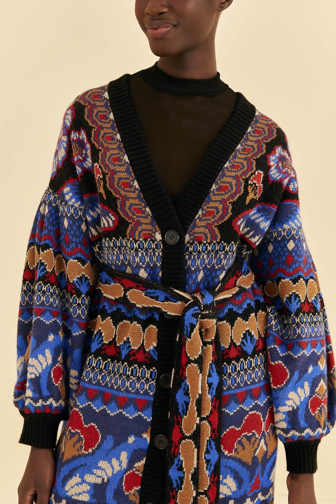 Black Ainika Sparkle Maxi Cardigan sold by FARM Rio product image thumbnail 3