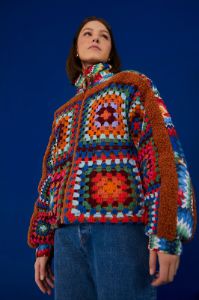 Crochet Colorful Forest Reversible Puffer Jacket sold by FARM Rio