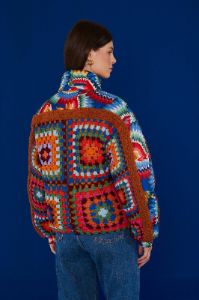 Crochet Colorful Forest Reversible Puffer Jacket sold by FARM Rio
