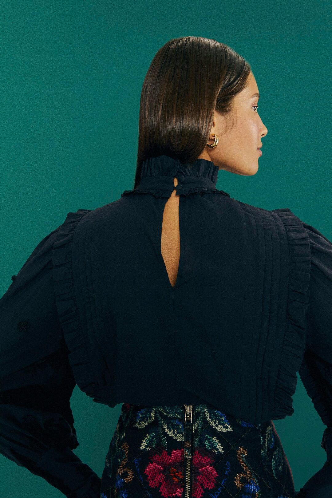 Black Ruffle Blouse sold by FARM Rio product image thumbnail 3