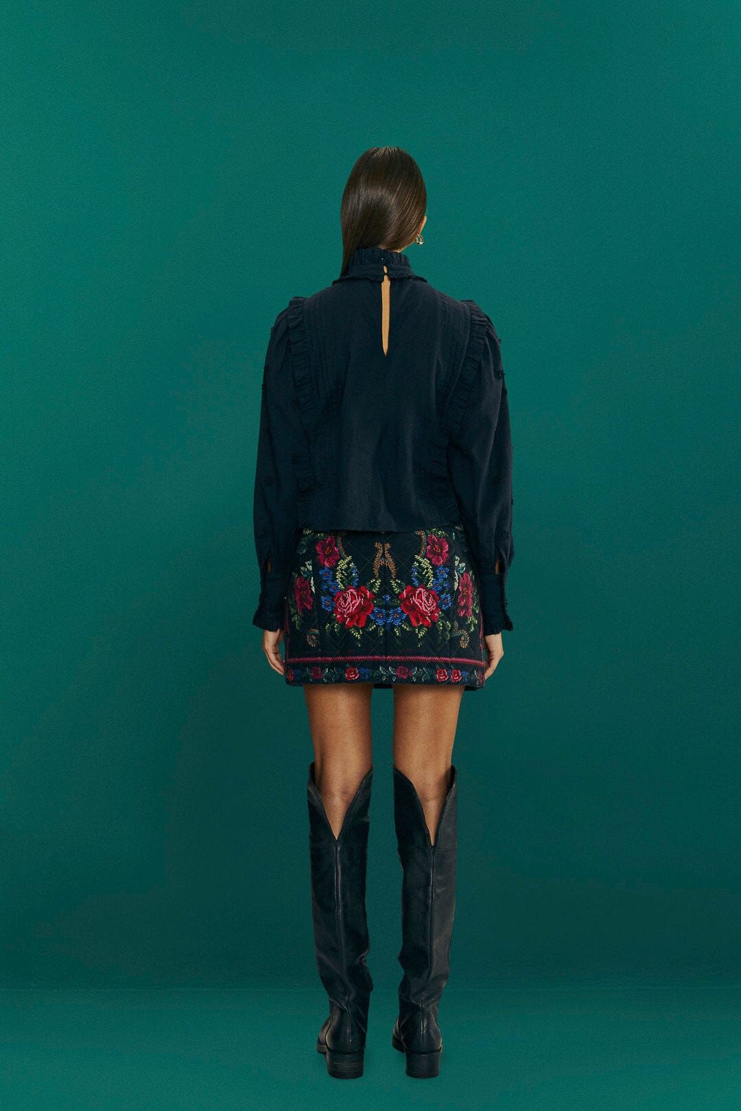 Black Ruffle Blouse sold by FARM Rio product image thumbnail 4