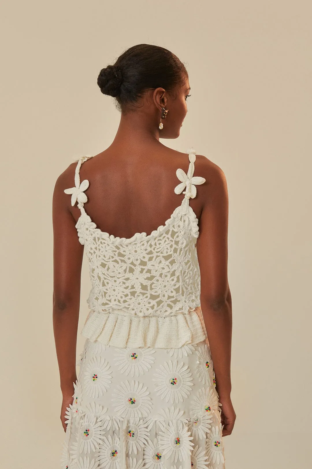 White Flowers Crochet Top sold by FARM Rio product image thumbnail 3