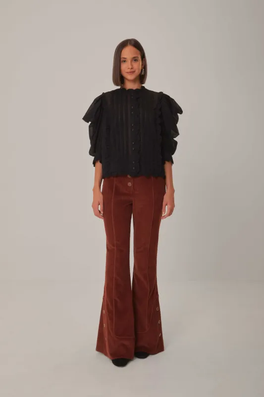 Brown Flare Pants made by FARM Rio