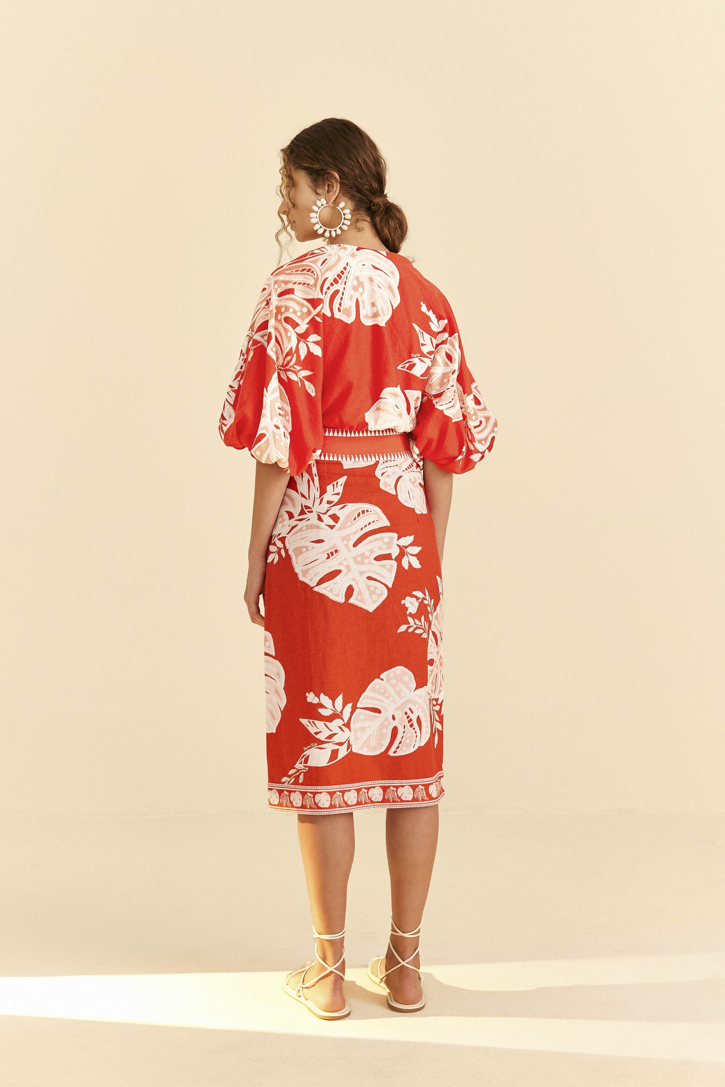 Red Lace Monsteras Crop Top sold by FARM Rio product image thumbnail 4