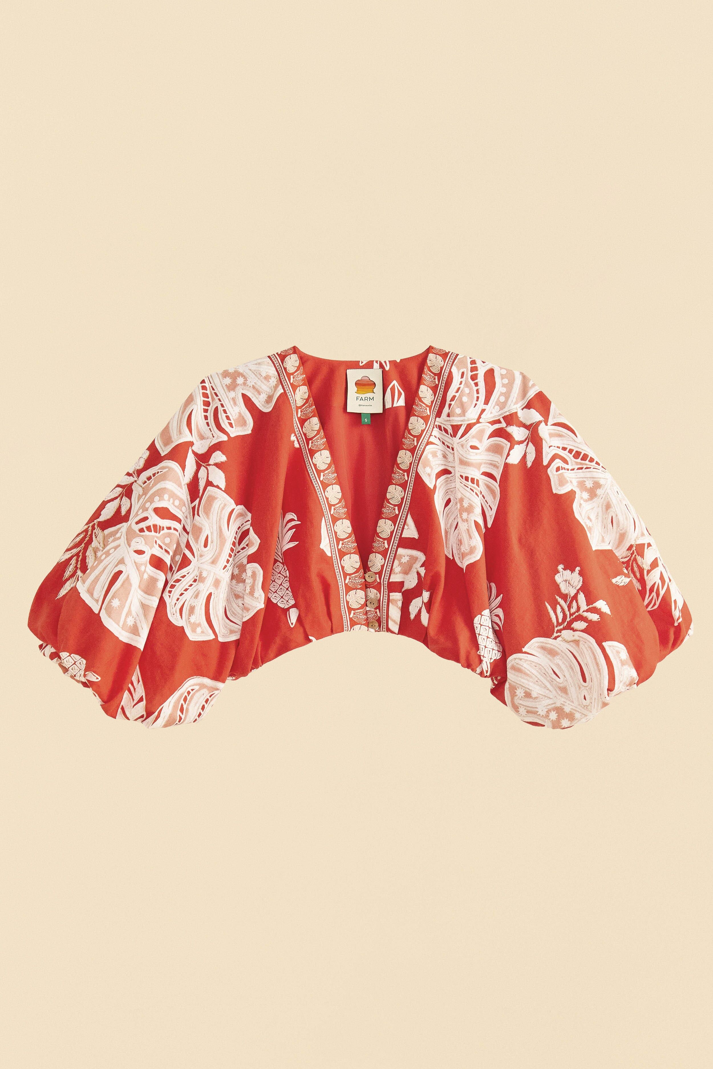 Red Lace Monsteras Crop Top sold by FARM Rio product image thumbnail 6