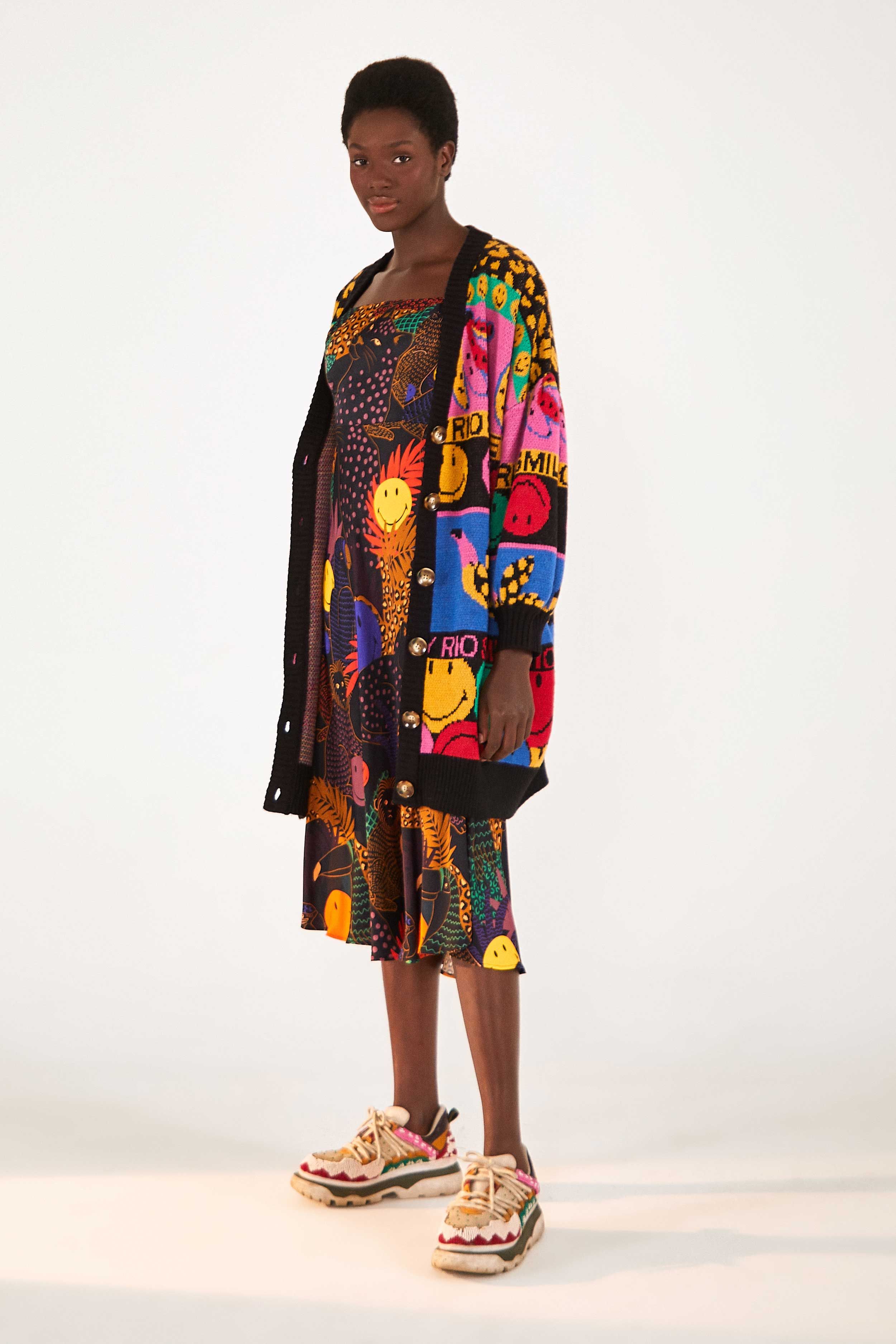 Graphic Elements Ainika Smiley® Cardigan sold by FARM Rio product image thumbnail 4