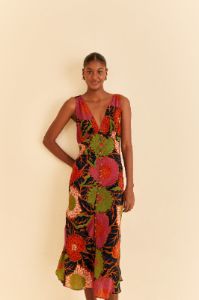 Black Vintage Garden Sleeveless Midi Dress sold by FARM Rio