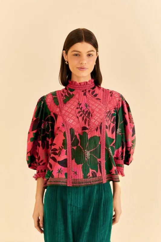Blush Floral Yard Blouse sold by FARM Rio