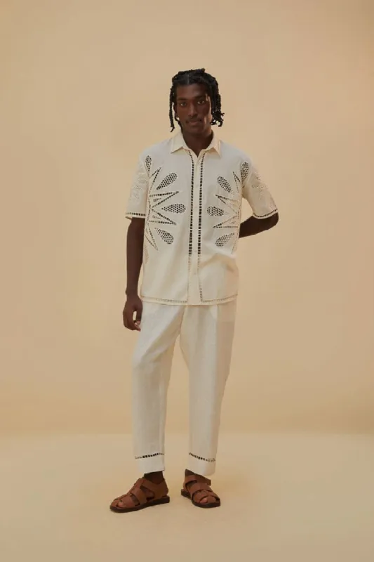 Off-White Maxi Sunset Richelieu Embroidered Pants sold by FARM Rio