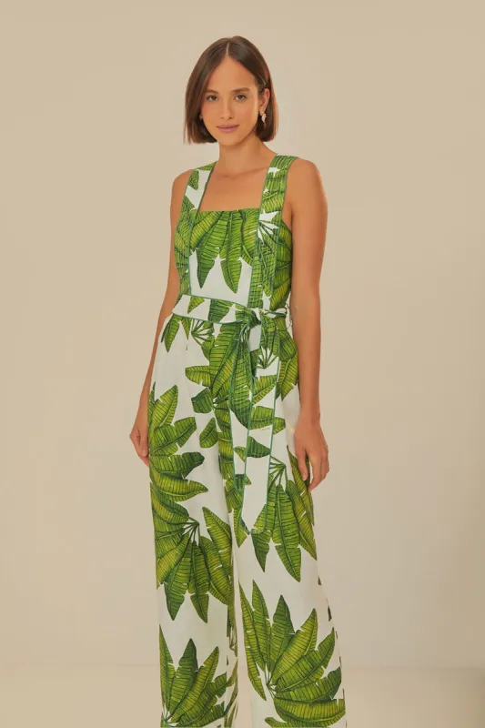 Off-White Palm Fan Jumpsuit sold by FARM Rio