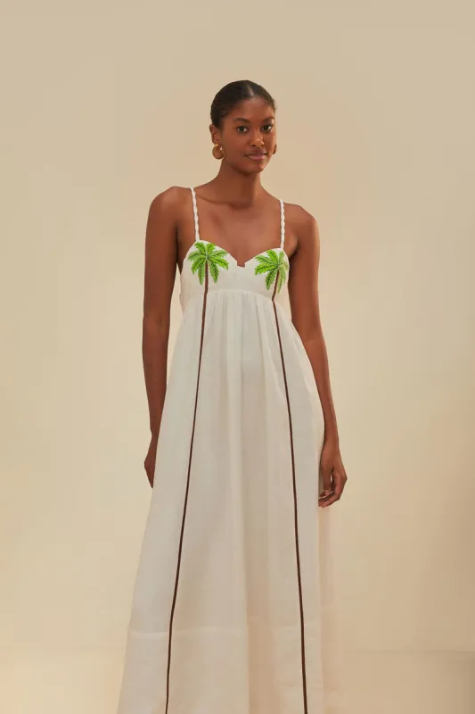Coconut Tree Embroidered Maxi Dress sold by FARM Rio