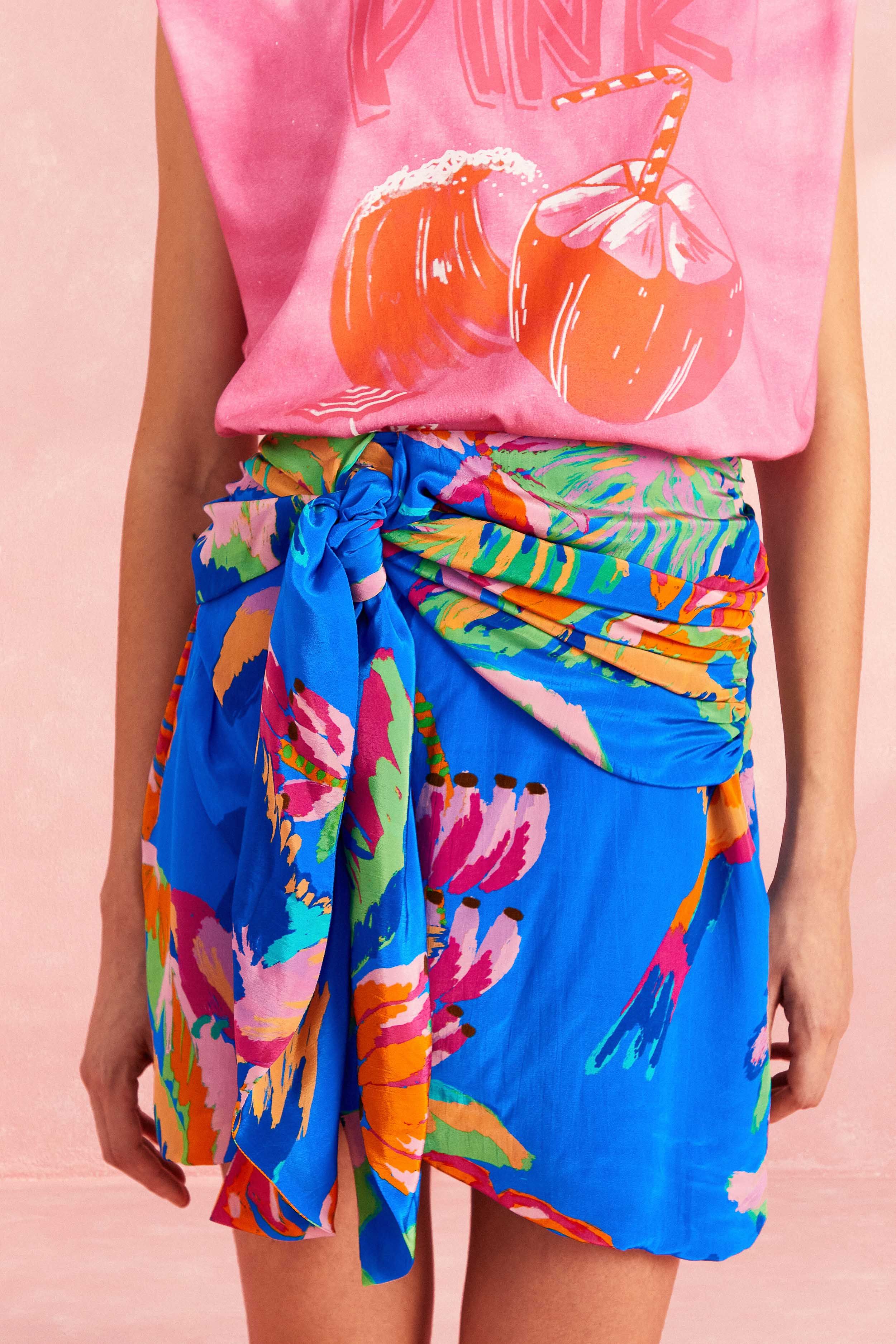 Blue Painted Jungle Mini Skirt sold by FARM Rio product image thumbnail 3