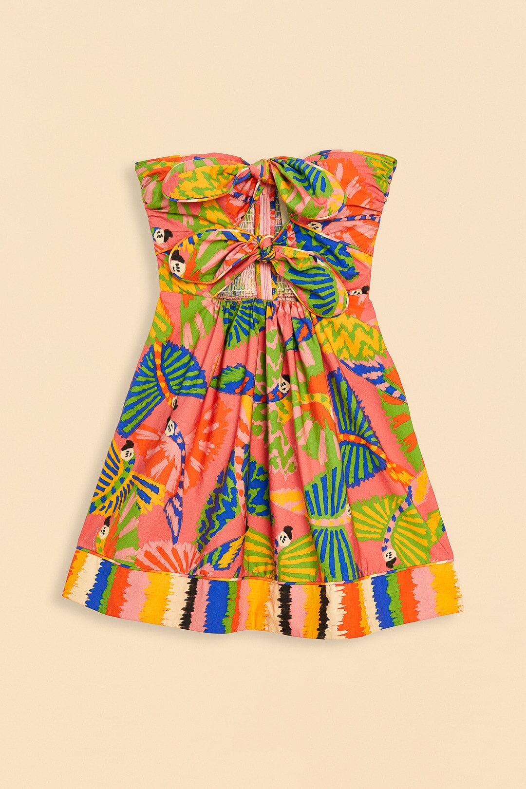 Coral Graphic Macaws Organic Cotton Mini Dress sold by FARM Rio product image thumbnail 6