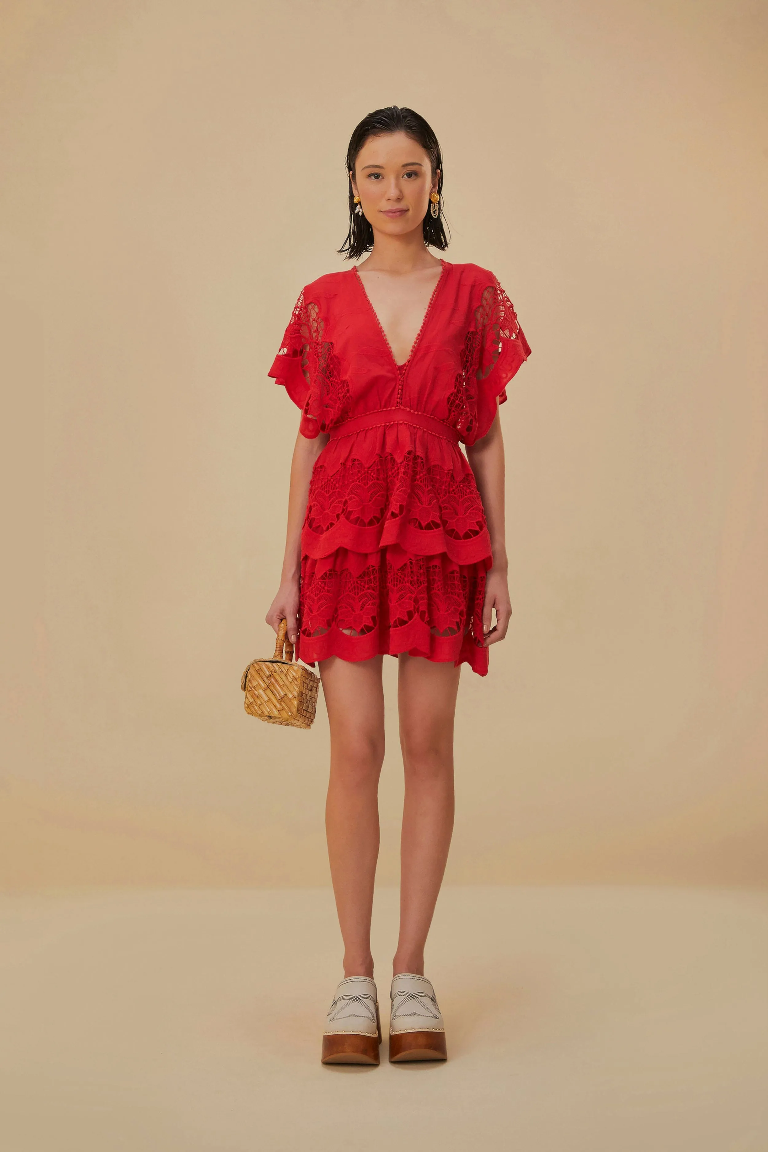 Red Richelieu Mini Dress sold by FARM Rio product image thumbnail 2