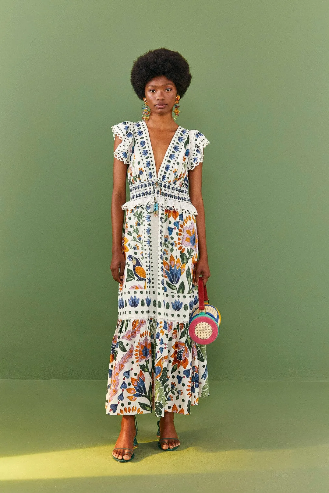 White Summer Garden Maxi Dress sold by FARM Rio product image thumbnail 2