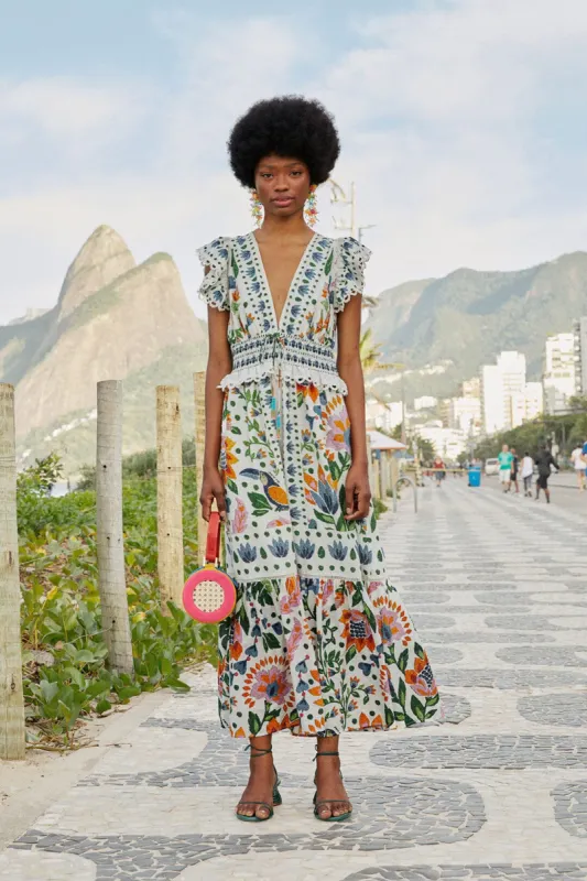 White Summer Garden Maxi Dress sold by FARM Rio