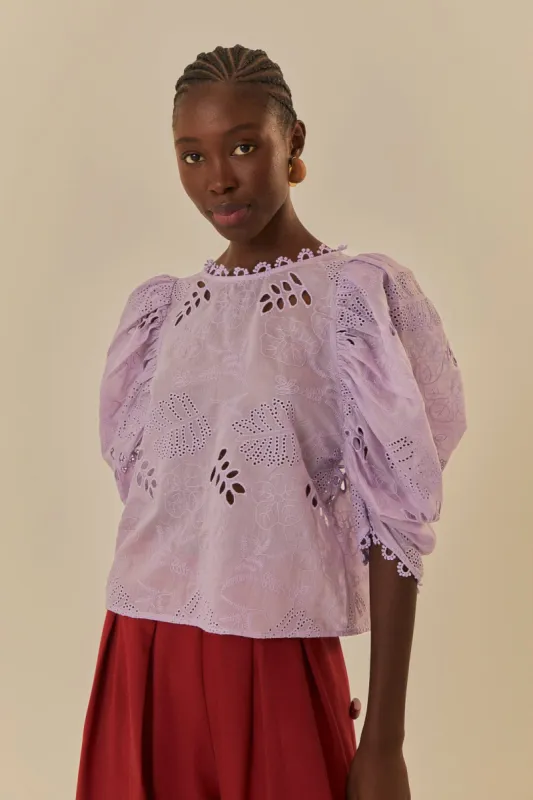 Lilac Sheer Blouse sold by FARM Rio