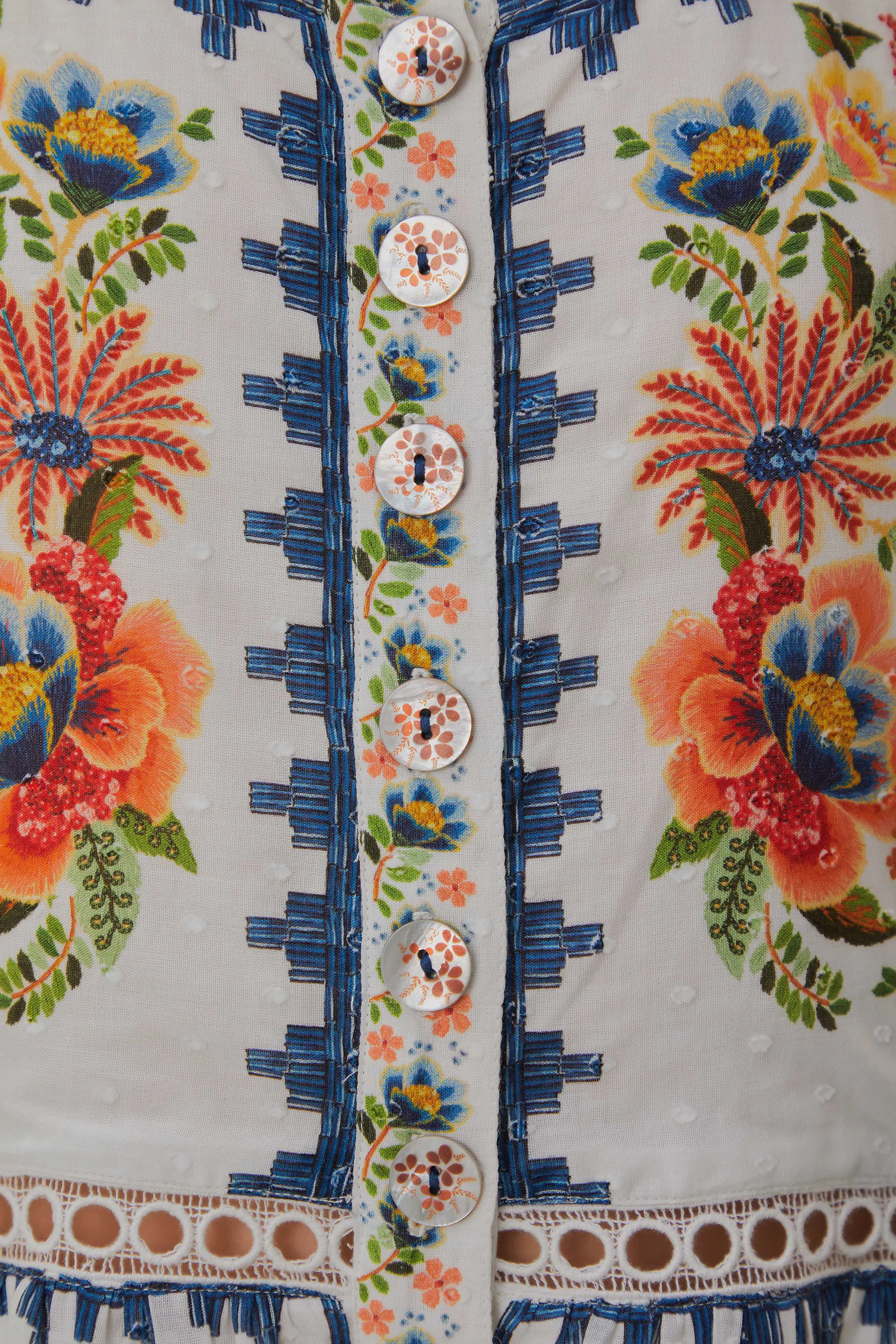 Off-White Delicate Garden Midi Dress sold by FARM Rio product image thumbnail 4