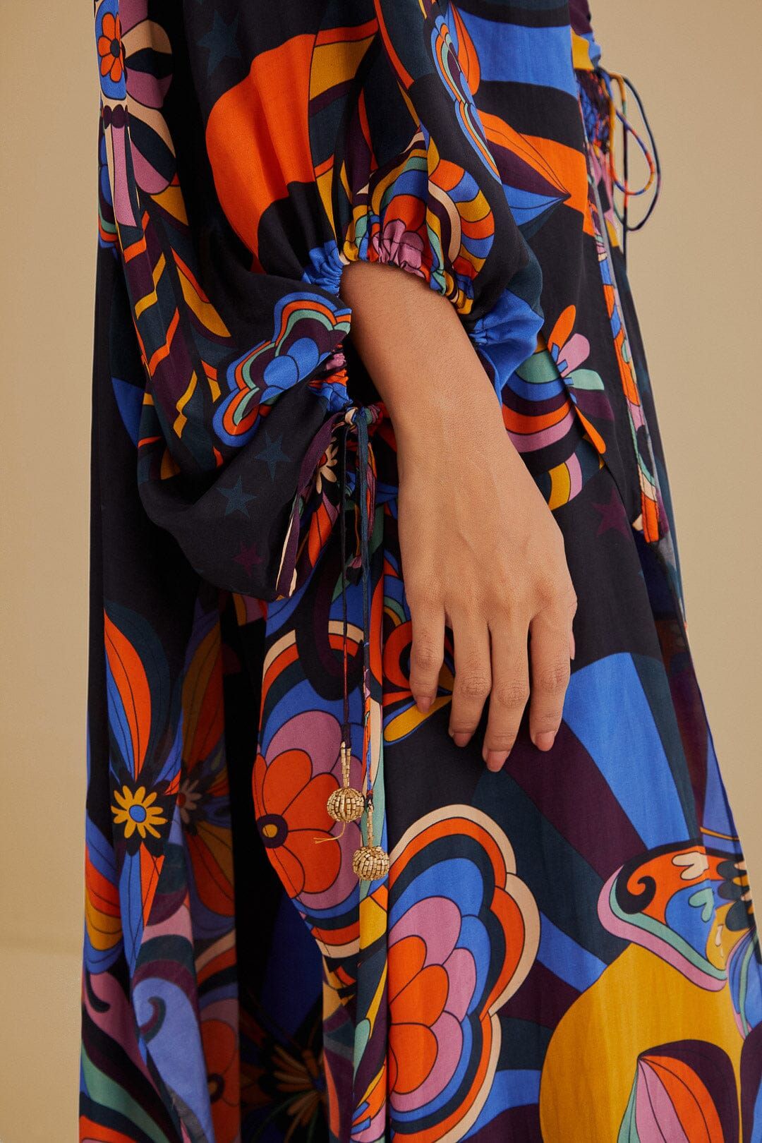 Black 70s Vibe Kimono sold by FARM Rio product image thumbnail 4