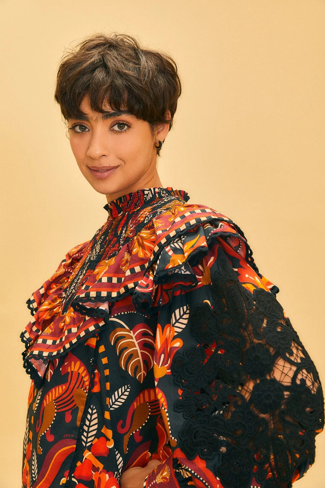 Red Nature Beauty Lace Blouse sold by FARM Rio product image thumbnail 3