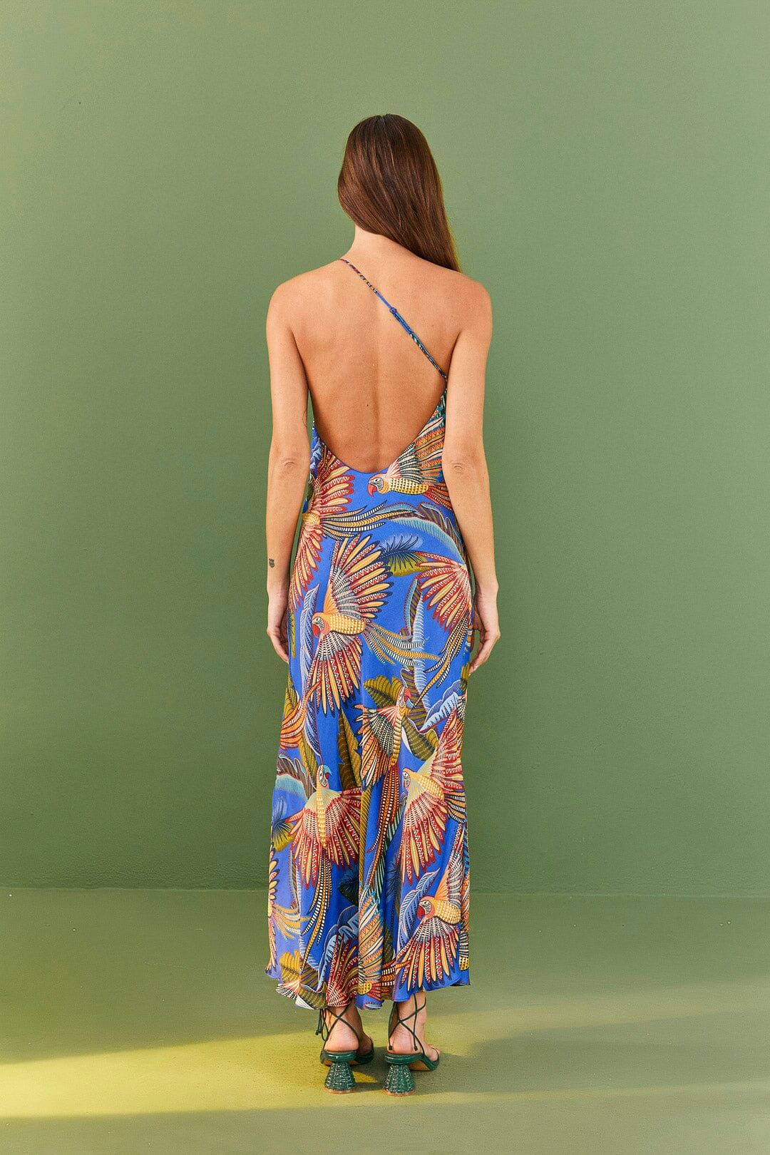 Blue Macaw Flight Lenzing™ Ecovero™ Viscose Midi Dress sold by FARM Rio product image thumbnail 3