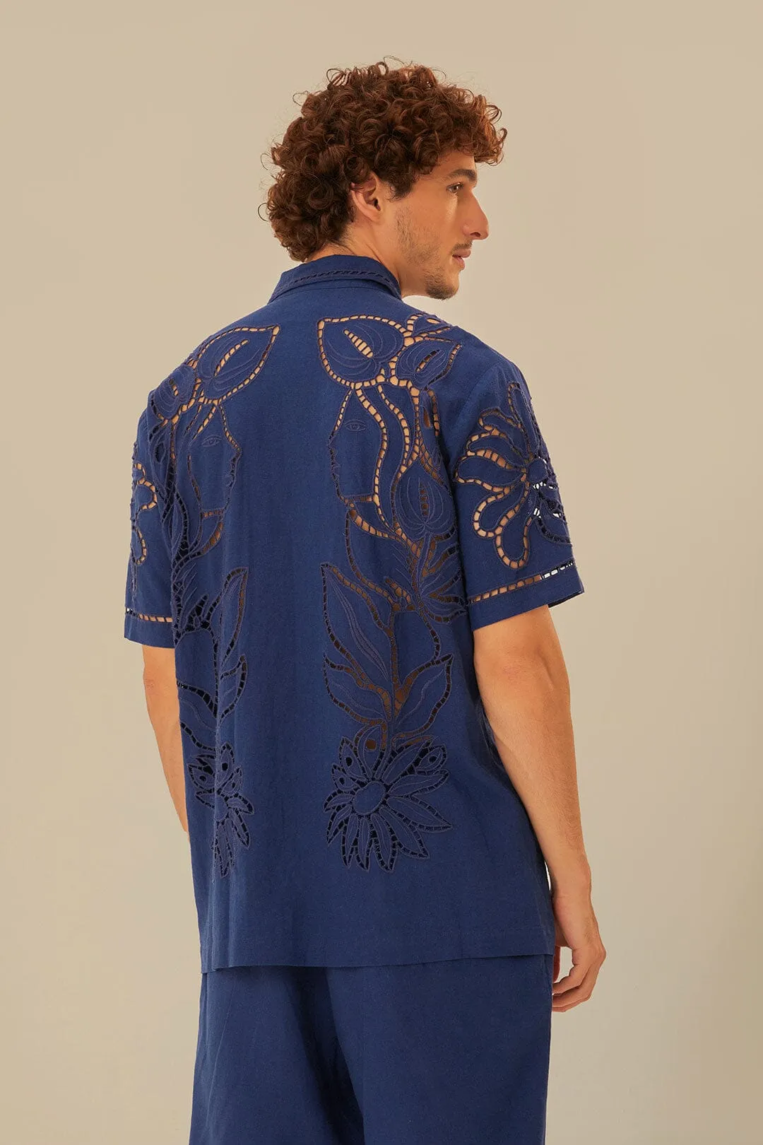 Surrealist Richelieu Embroidered Euroflax™ Premium Linen Shirt sold by FARM Rio product image thumbnail 4