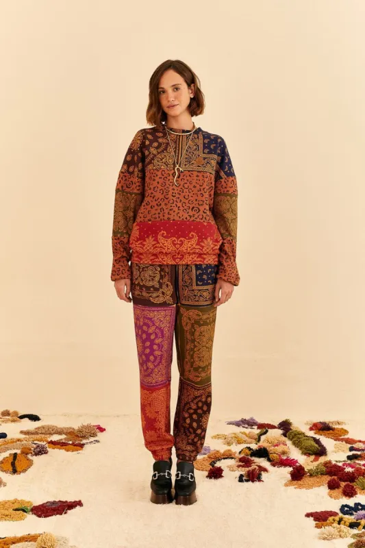 Bandana Dream Mixed Leopard Texture Sweatshirt sold by FARM Rio