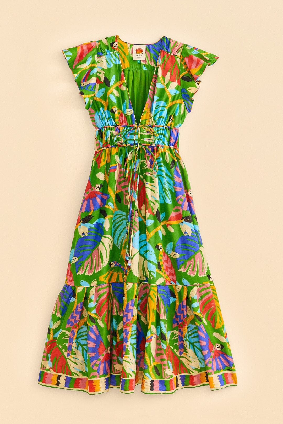 Green Forest Birds Midi Dress sold by FARM Rio product image thumbnail 6