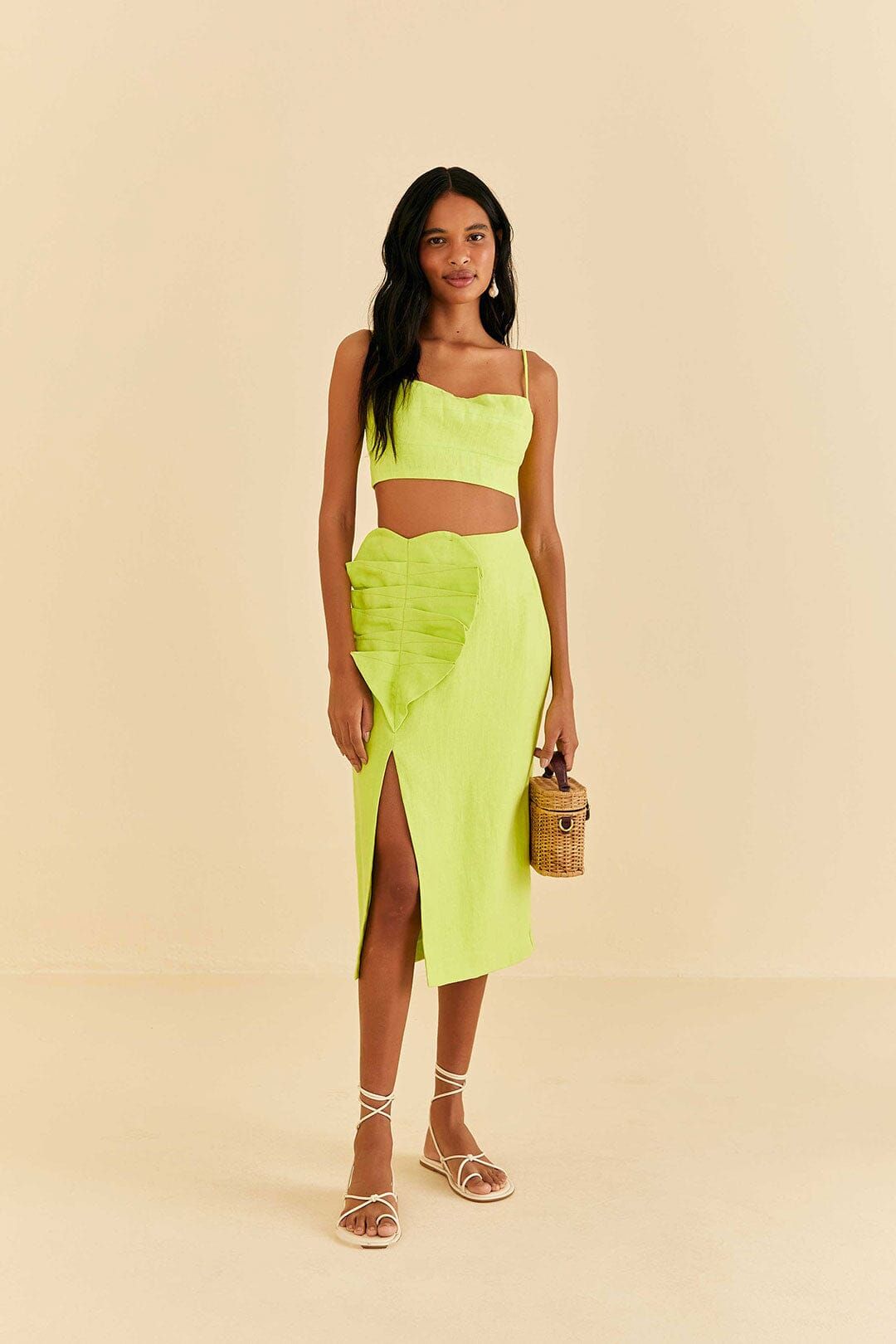 Lime Sleeveless Crop Top sold by FARM Rio product image thumbnail 2