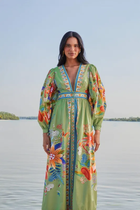 Green Bright Yard Maxi Dress sold by FARM Rio