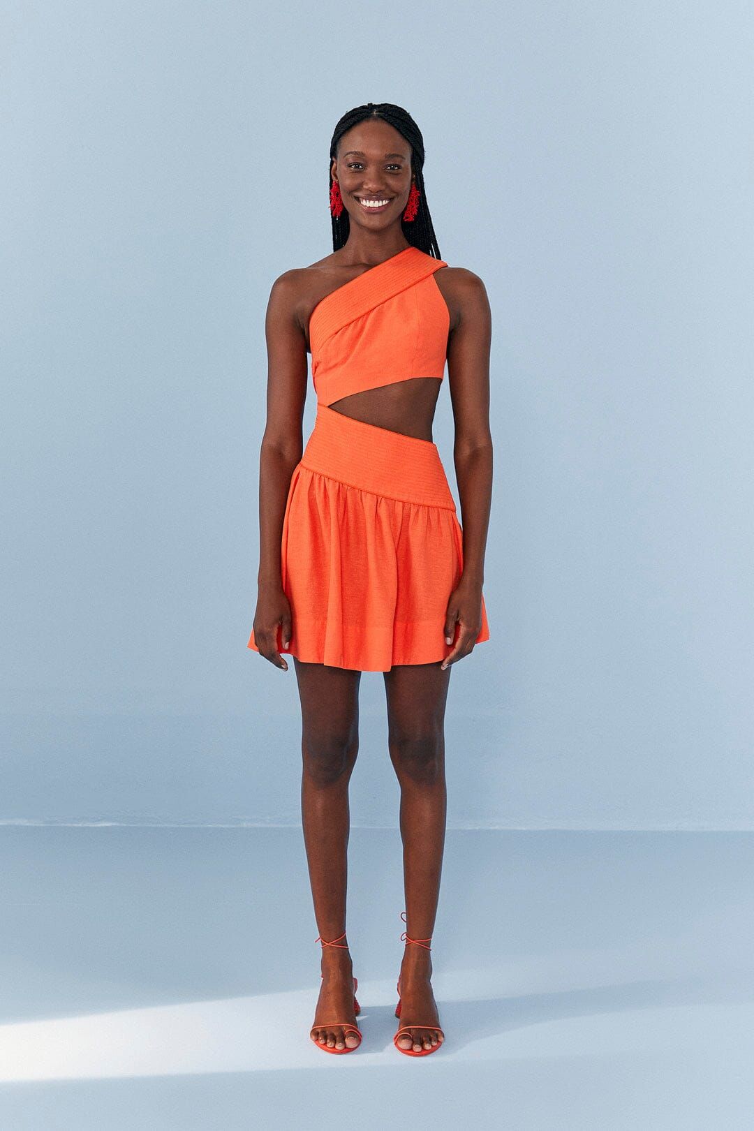 Orange One Shoulder Mini Dress sold by FARM Rio product image thumbnail 2