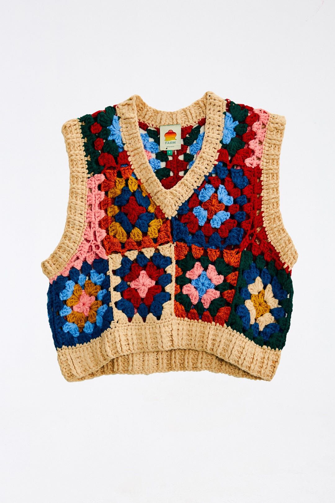 Multicolor Patchwork Crochet Vest sold by FARM Rio product image thumbnail 5