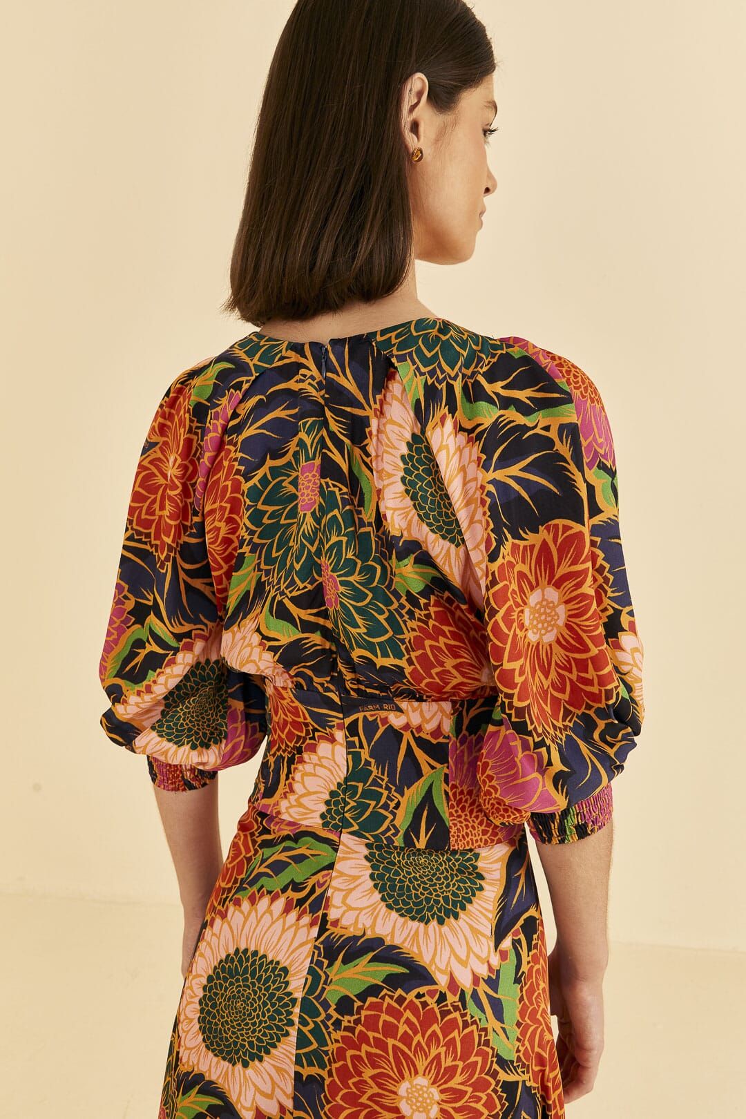 Multicolor Vintage Garden Puff Sleeve Maxi Dress sold by FARM Rio product image thumbnail 5