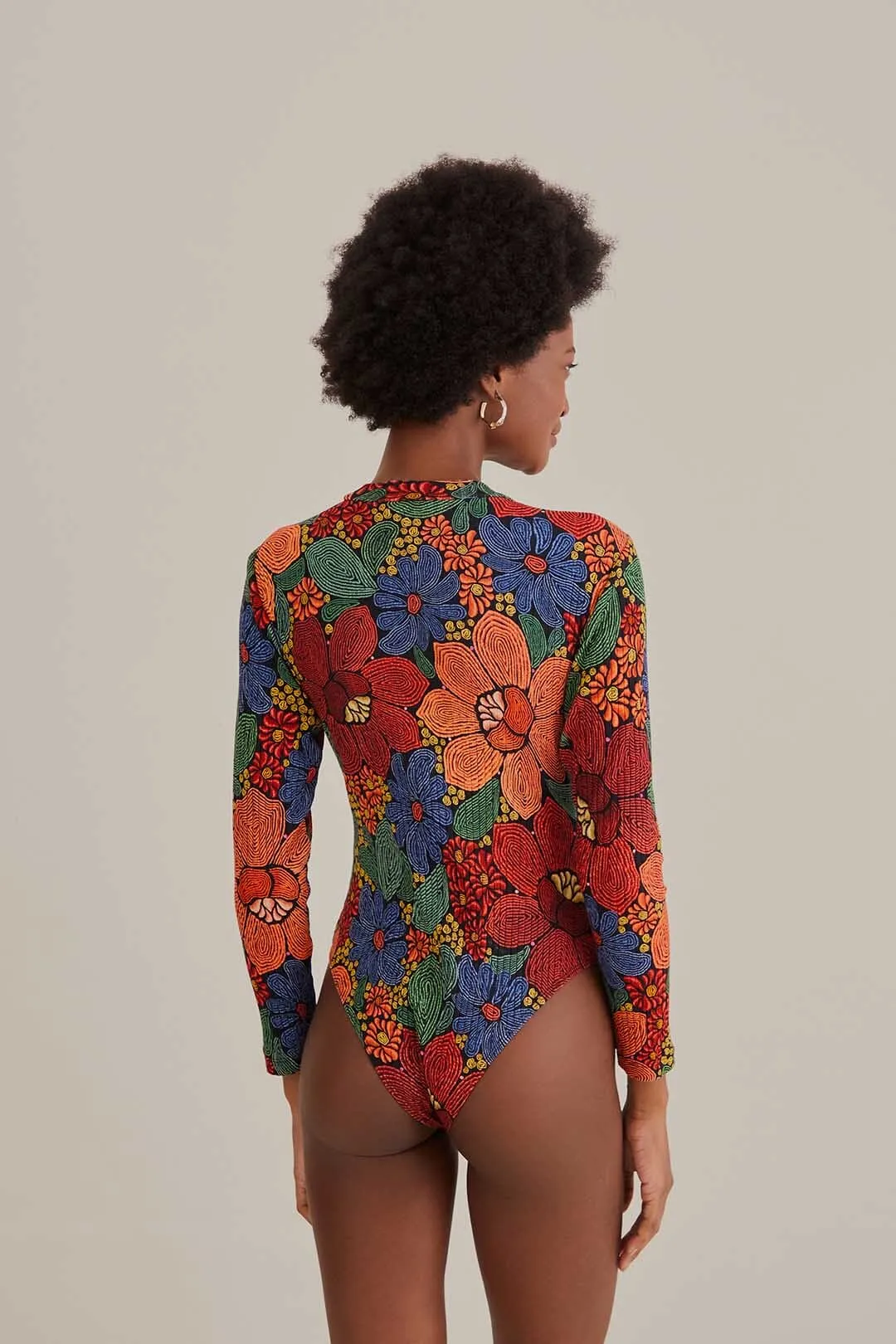 Black Stitched Flowers Organic Cotton Bodysuit sold by FARM Rio product image thumbnail 4