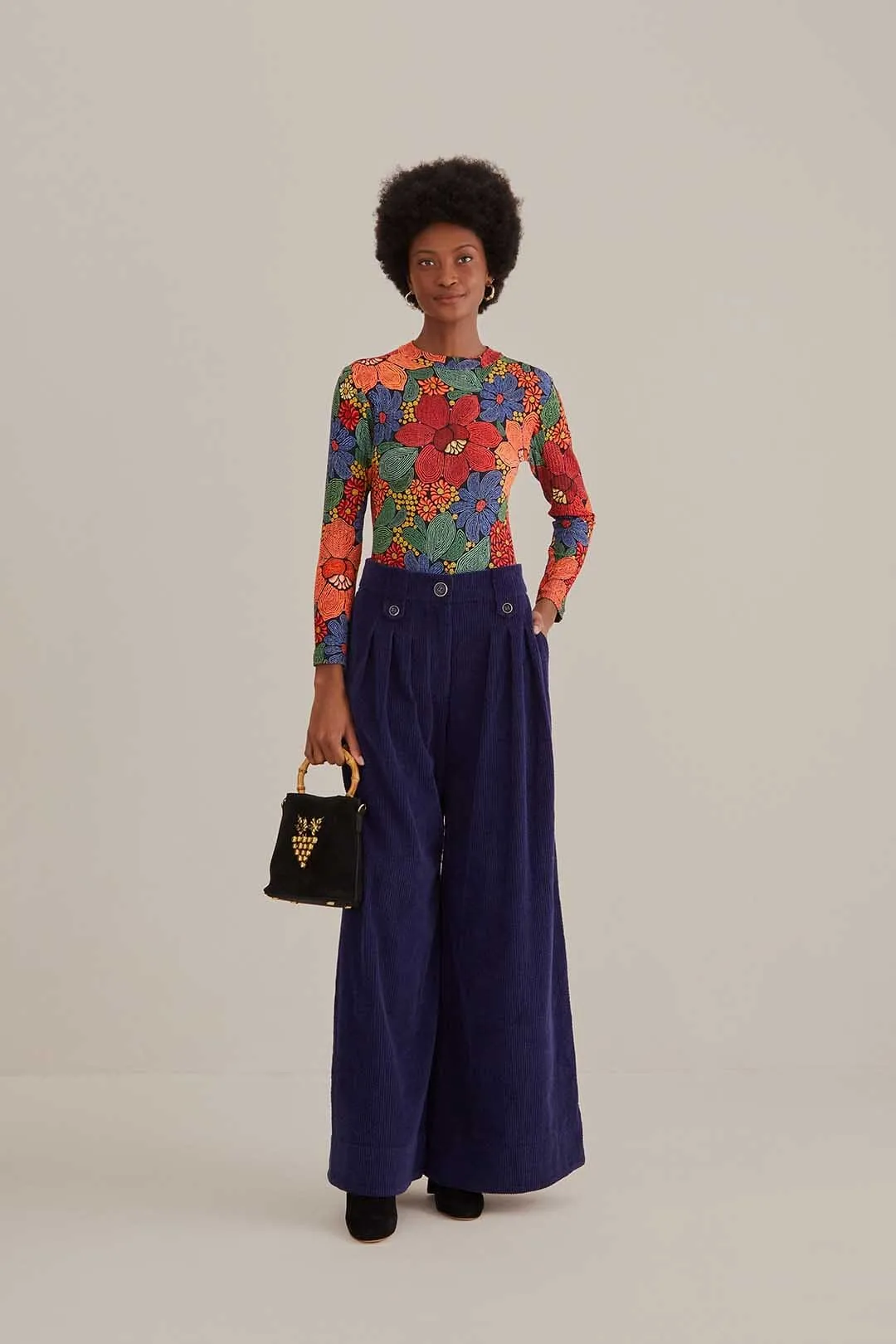 Black Stitched Flowers Organic Cotton Bodysuit sold by FARM Rio product image thumbnail 2