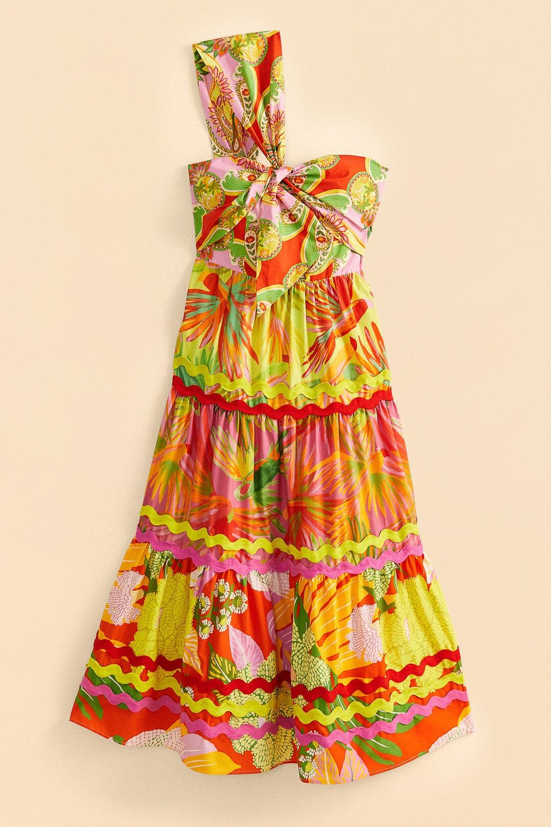 Mixed Red and Lime Prints Maxi Dress sold by FARM Rio product image thumbnail 6
