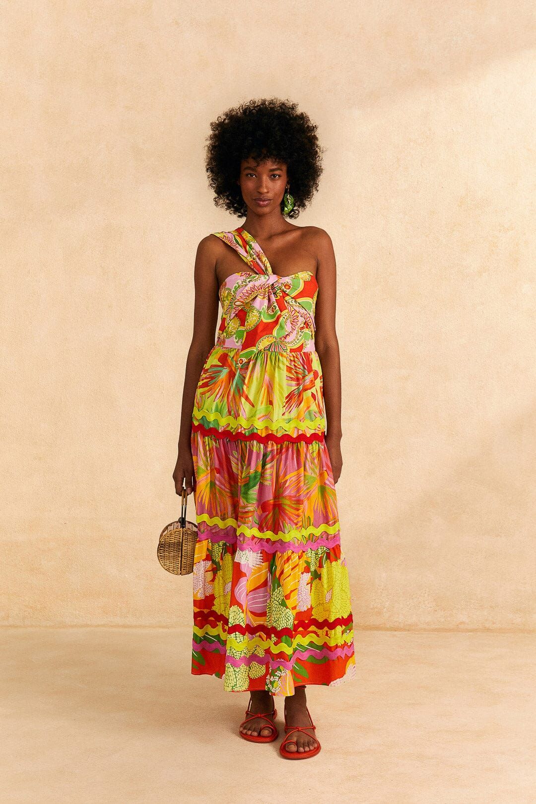 Mixed Red and Lime Prints Maxi Dress sold by FARM Rio