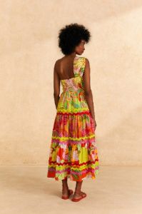 Mixed Red and Lime Prints Maxi Dress sold by FARM Rio