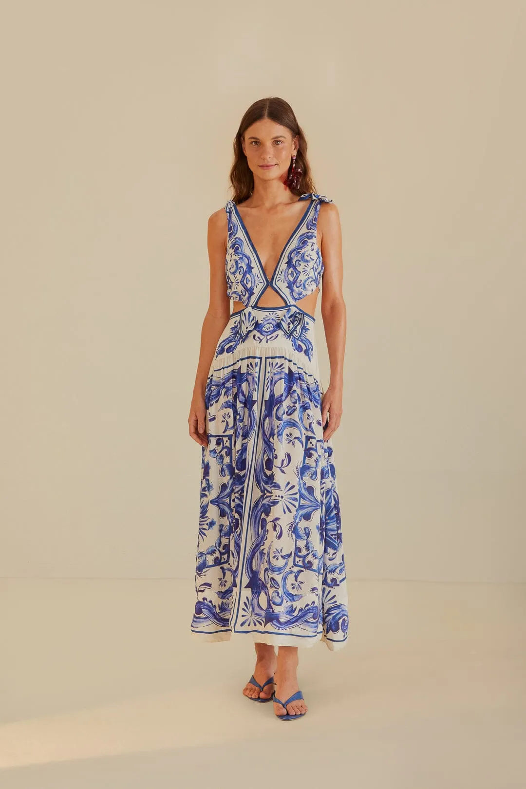 Off-White Garden Tiles Maxi Dress sold by FARM Rio