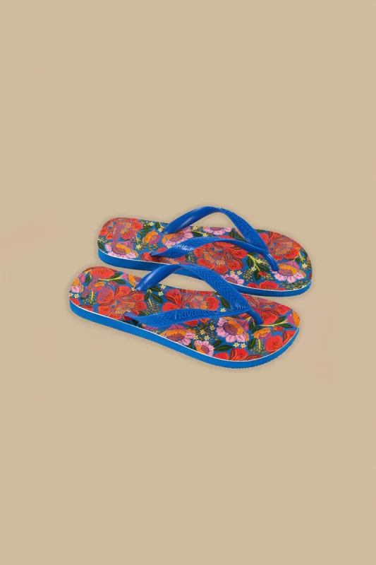 Blue Flowers Garden Havaianas Sandals sold by FARM Rio