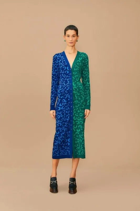 Mixed Leopards Knit Midi Cardigan Dress sold by FARM Rio